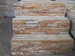 golden sunset slate rough narrow stripes wall stone